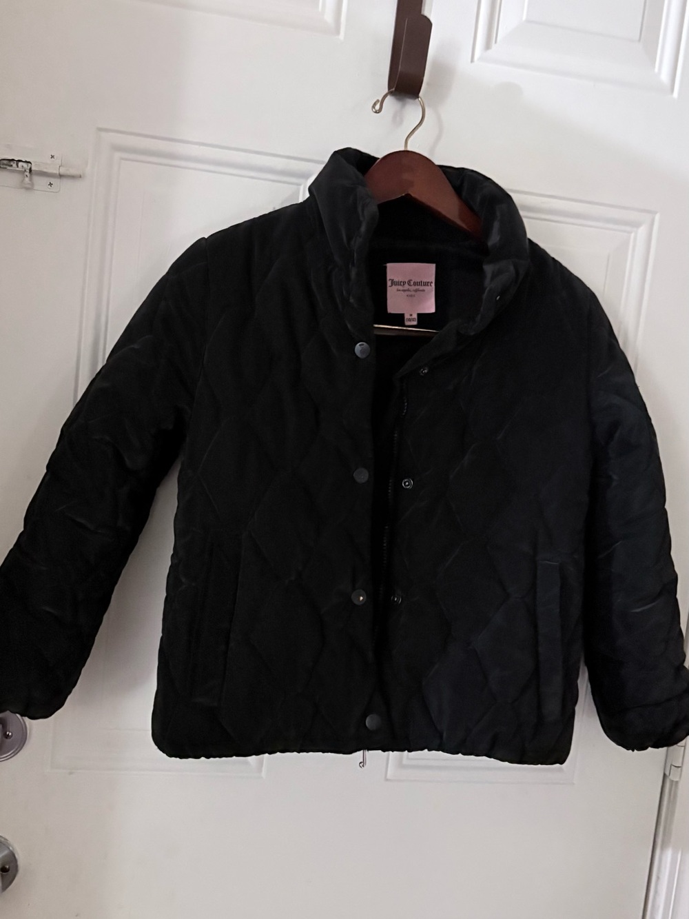 Juicy Couture Black Quilted Puffer Jacket for Kids